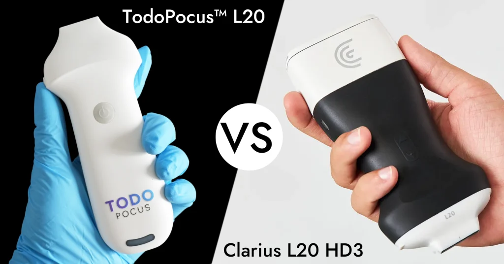 beste echoapparaat voor esthetische geneeskunde clarius l20 hd3 vs todopocus l20